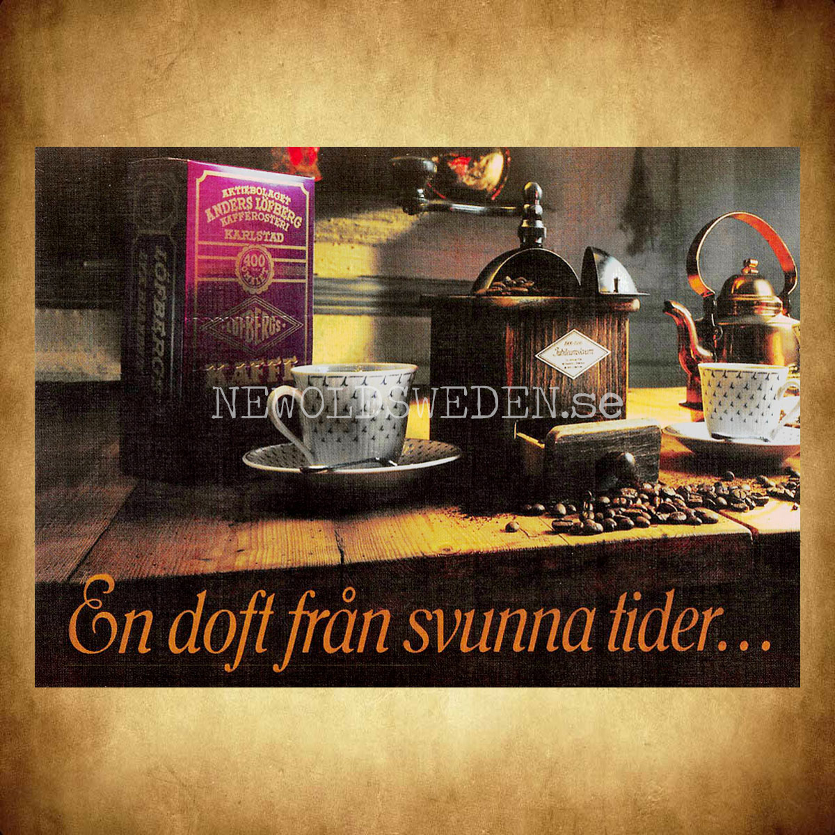 LÖFBERGS LILA - En doft från svunna tider . .  LÖFBERGS LILA KAFFE KARLSTAD - Vykort A5 - 2