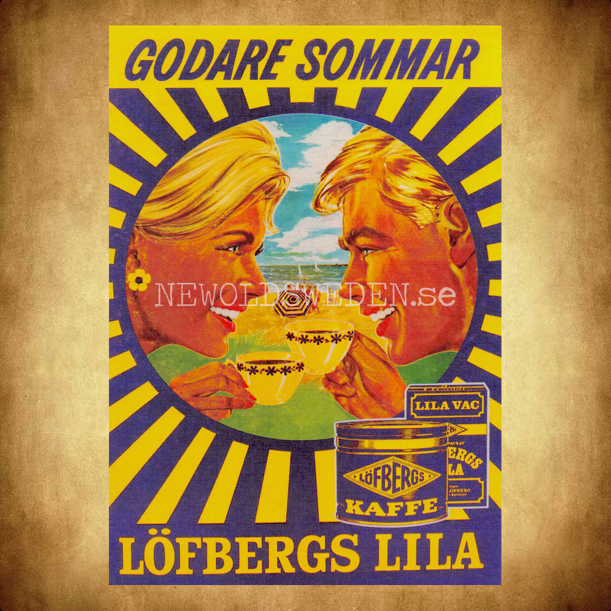 LÖFBERGS LILA KAFFE KARLSTAD - Vykort A5 - 2