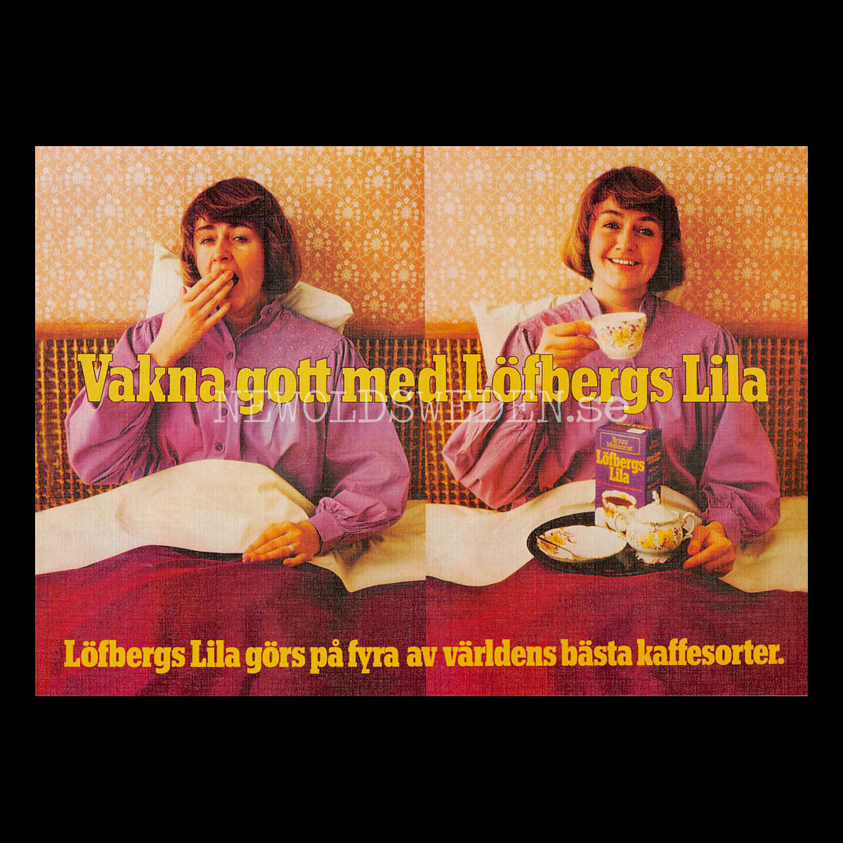 LÖFBERGS LILA  - Vakna gott med LÖFBERGS LILA KAFFE KARLSTAD - Vykort A5