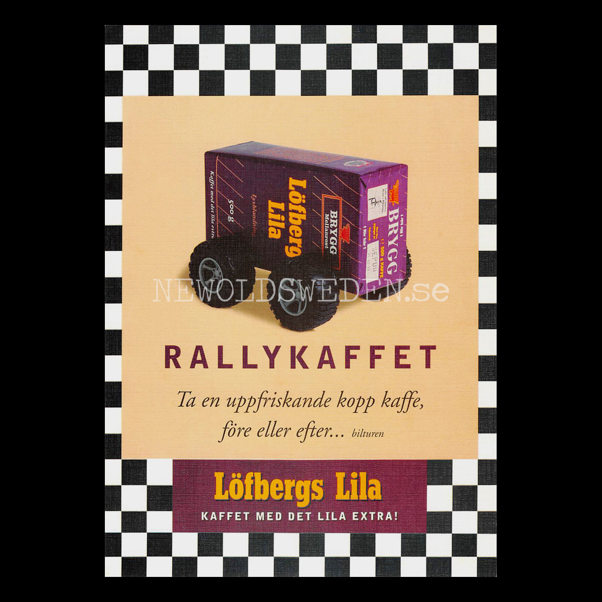 LÖFBERGS LILA  - RALLYKAFFET FRÅN KARLSAD LÖFBERGS LILA KAFFE - Vykort A5