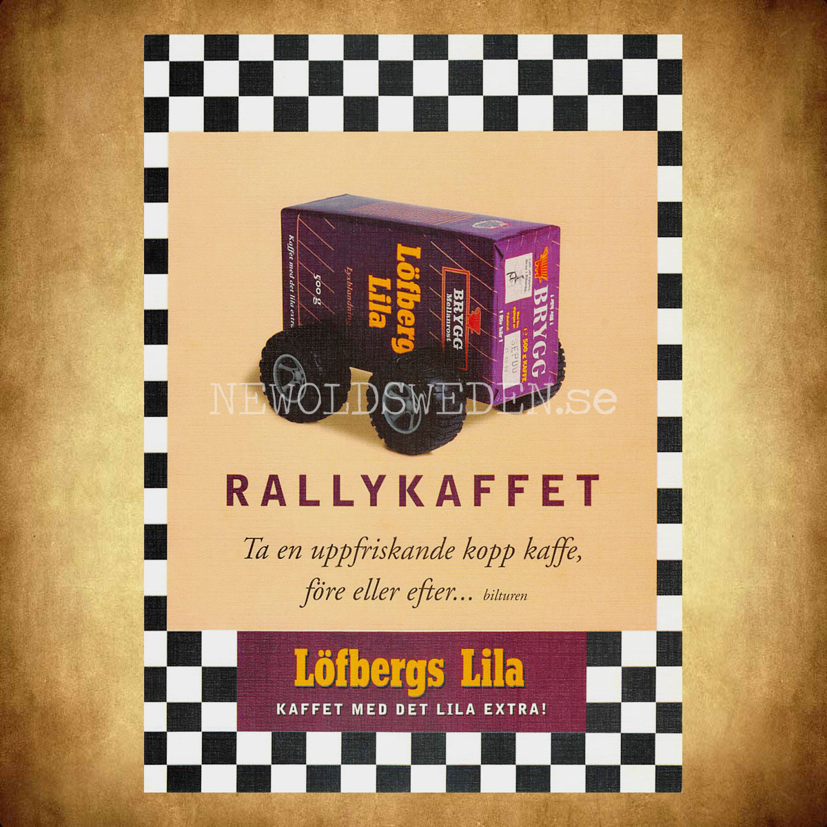 LÖFBERGS LILA  - RALLYKAFFET FRÅN KARLSAD LÖFBERGS LILA KAFFE - Vykort A5 - 2