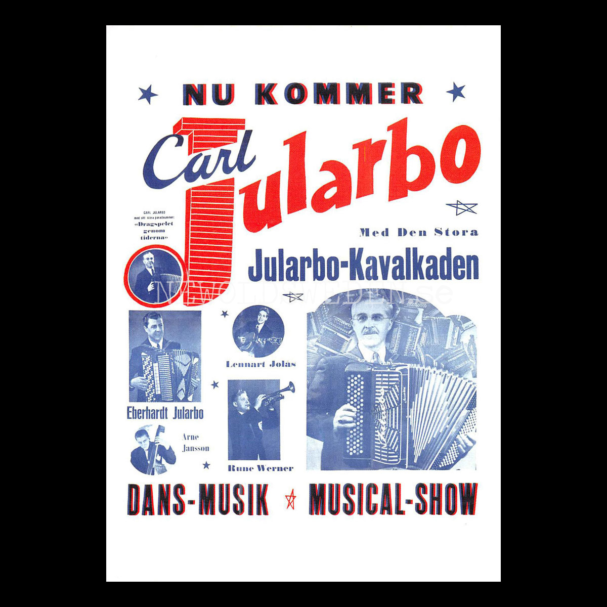 Carl Kalle Jularbo Dragspel  -  Vykort A5