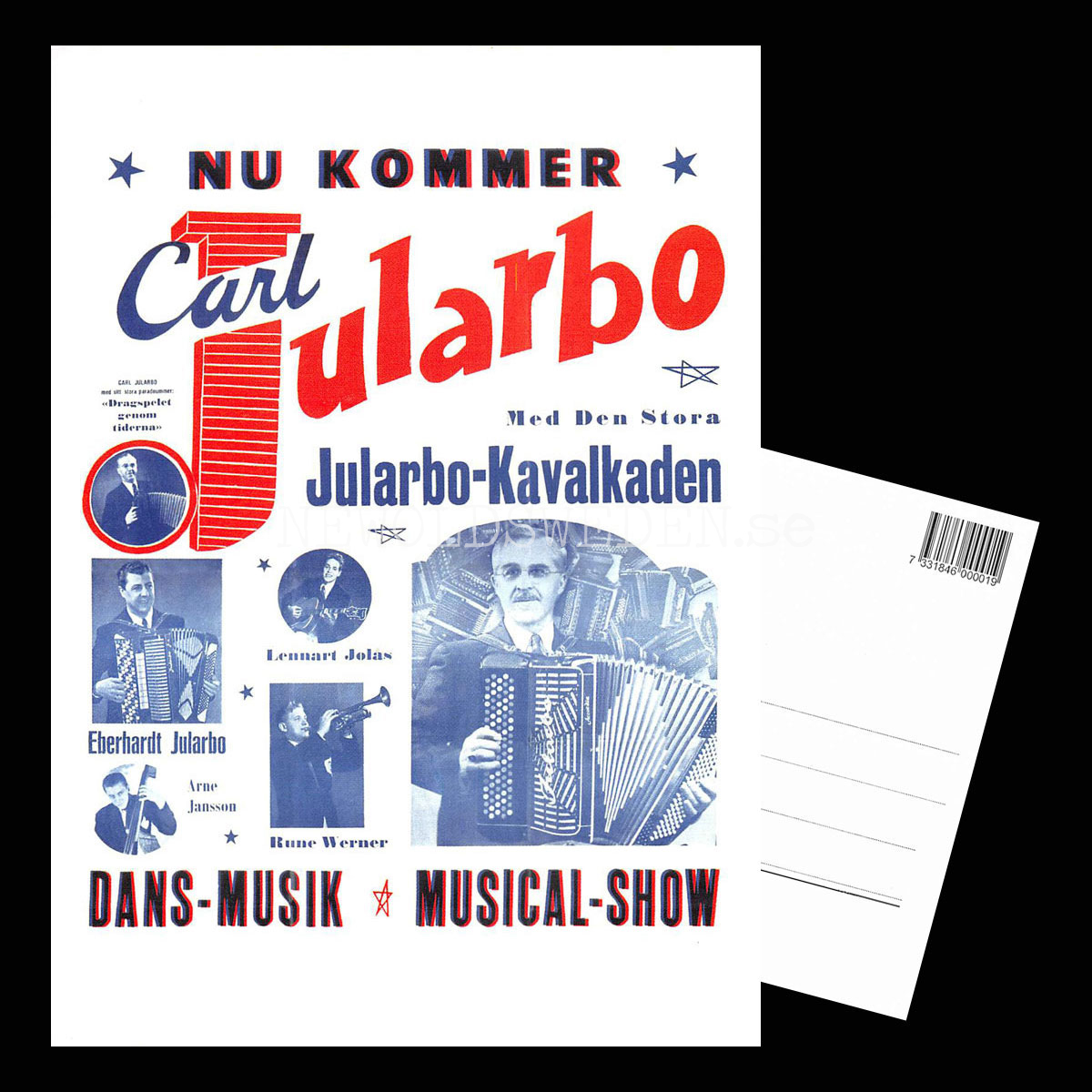 Carl Kalle Jularbo Dragspel  -  Vykort A5 - 3