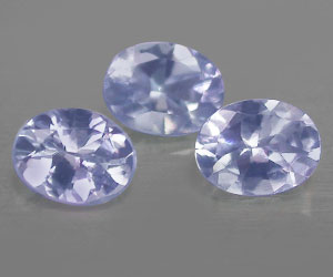 3 impresionantes piedras preciosas de tanzanita naturales genuinas y raras con un peso total de 0,60 ct - 3