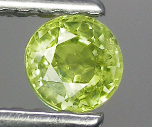 Vacker 3.6 mm rund naturlig citron gul safir ädelsten