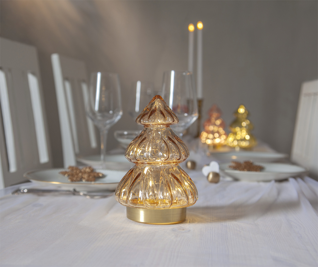 Table decoration Glass spruce Abete Beige Star Trading - 2