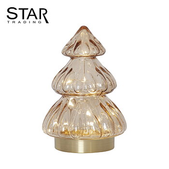 Table decoration Glass spruce Abete Beige Star Trading