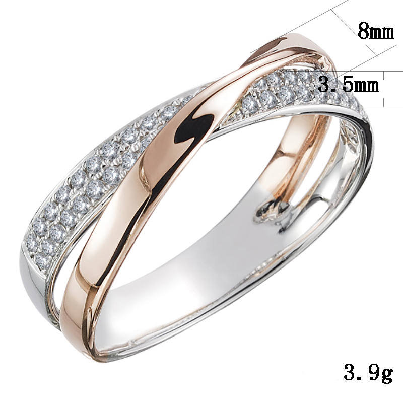 Ring  med Cubic Zirconia och i 925 Sterling Silverplätering och 18K Roséguldplätering - 2