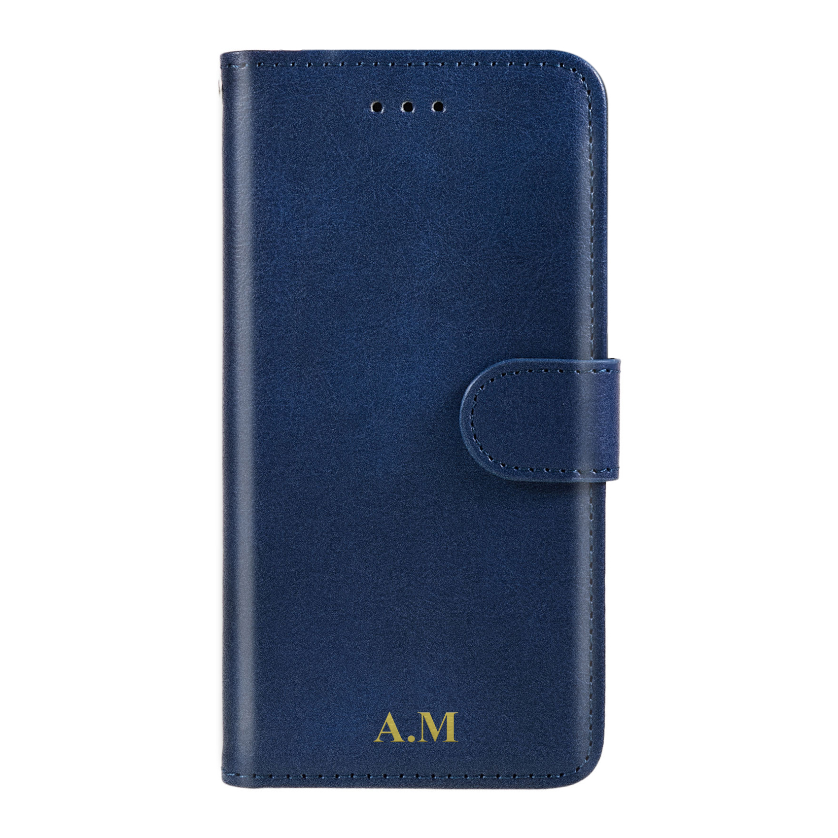 Samsung Galaxy A34 5G Magnet Wallet Case MONOGRAM - Navy Blue - 2