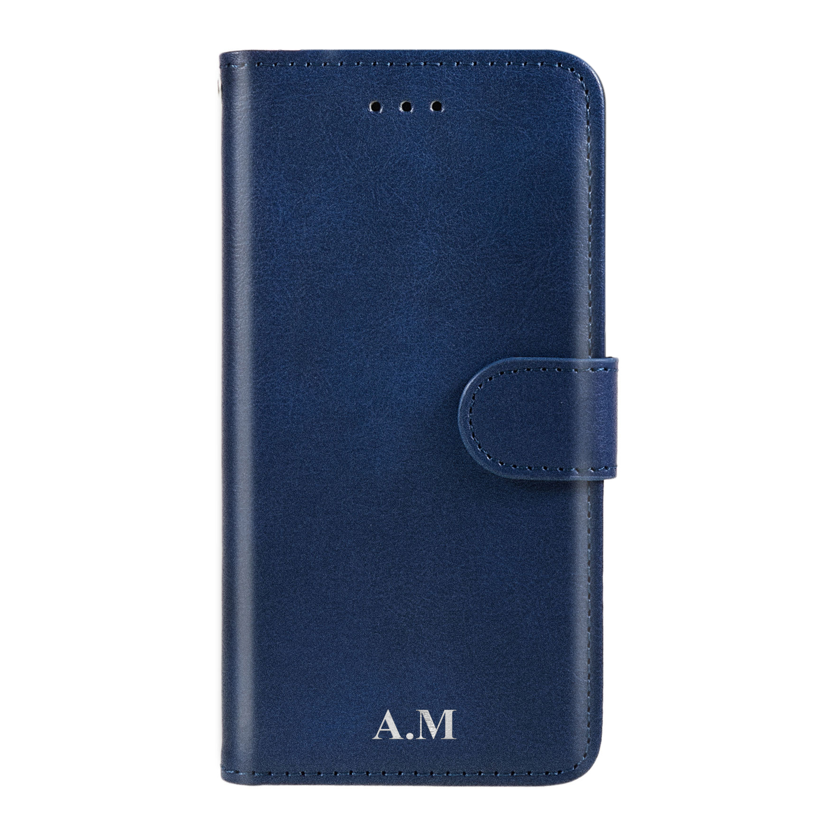 Samsung Galaxy A34 5G Magnet Wallet Case MONOGRAM - Navy Blue - 3