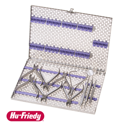 Hu-Friedy® Rostfri Bricka med lock perforerad, Lila