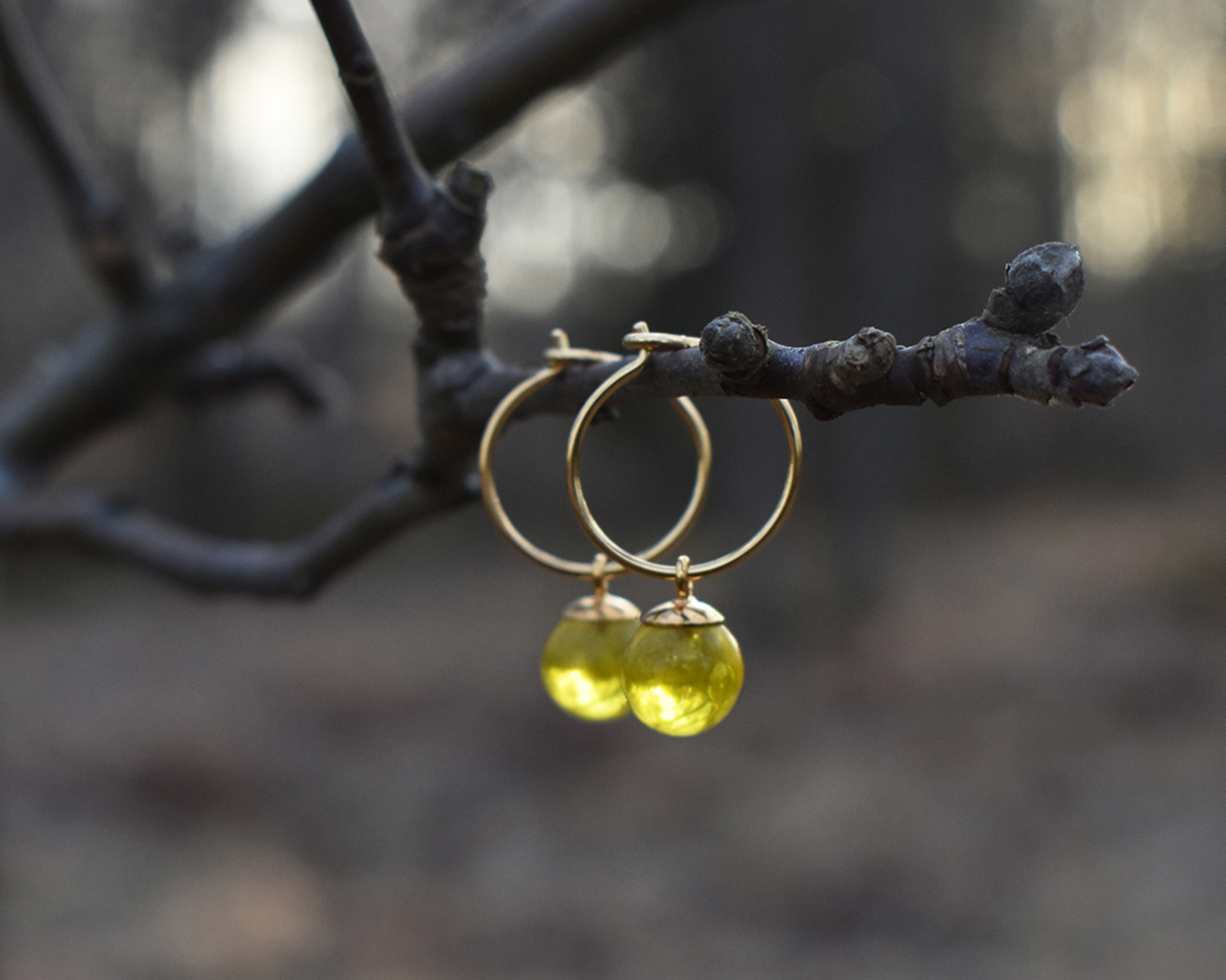 SVALÖ HONEY - yellow earrings gold plated 15 mm - 2