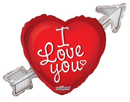 Foil Balloon Heart With Arrow 91cm