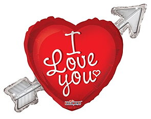 Foil Balloon Heart With Arrow 91cm