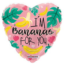 Foil Balloon Heart I'm Bananas For You 46cm