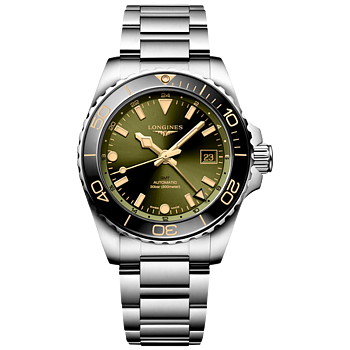 L3.790.4.06.6 Longines Hydroconquest GMT 41 grön 