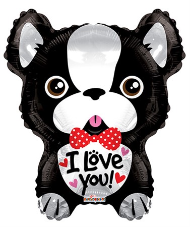 Foil Balloon French Bulldog I Love You 46cm
