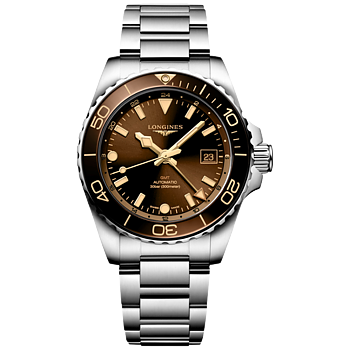 L3.790.4.66.6 Longines Hydroconquest GMT 41 guld brun