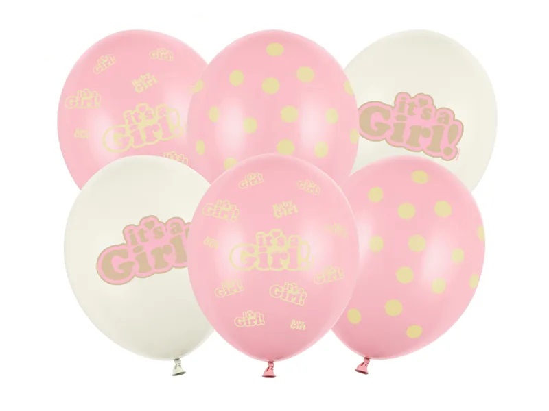 Ballonger 30cm, Its A Girl, pastellmix 6-p