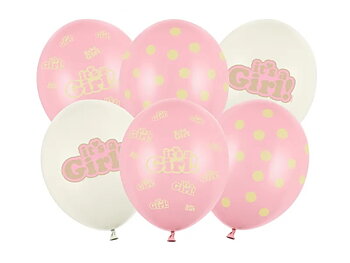 Ballonger 30cm, Its A Girl, pastellmix 6-p