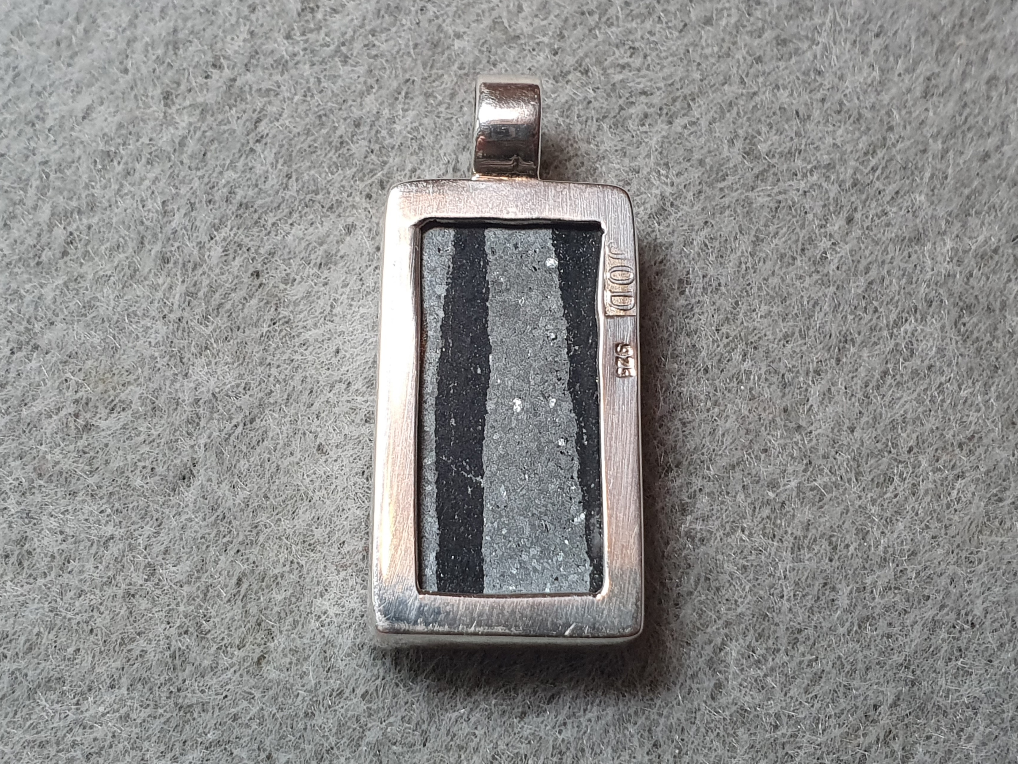Pendant rectangular with Swedish banded hematite, 925-silver - 2