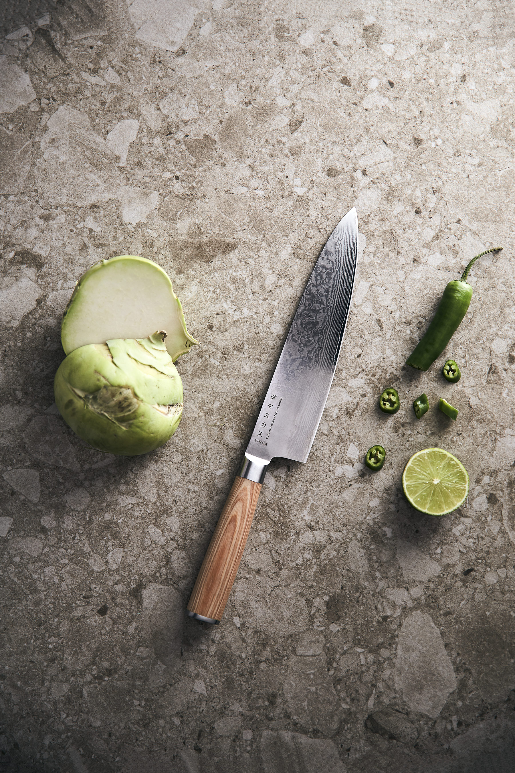  Hattasan damascus kockkniv - Vinga Home
