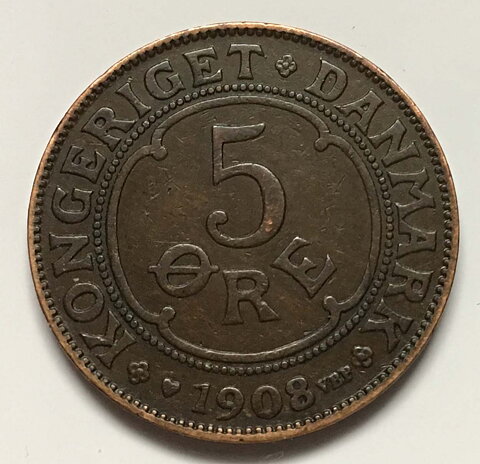 Danmark 5 öre 1908 1