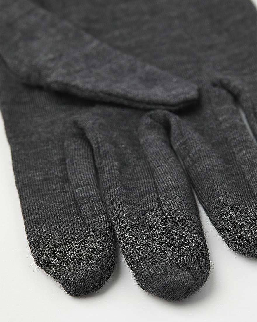 Hestra Gloves - Merino Wool Liner Active - 5 Finger Charcoal - 4