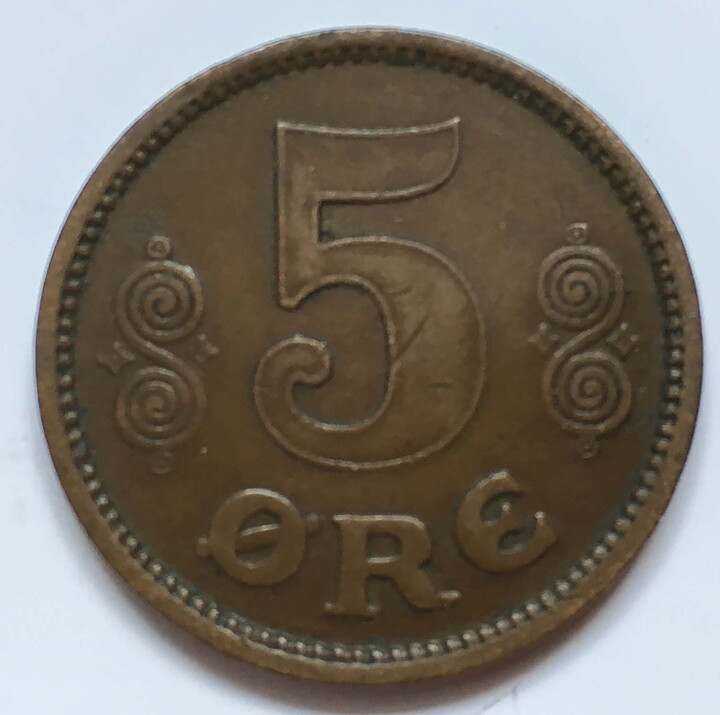 Danmark 5 öre 1916 1+