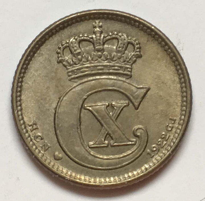 Danmark 10 öre 1922 1+/01