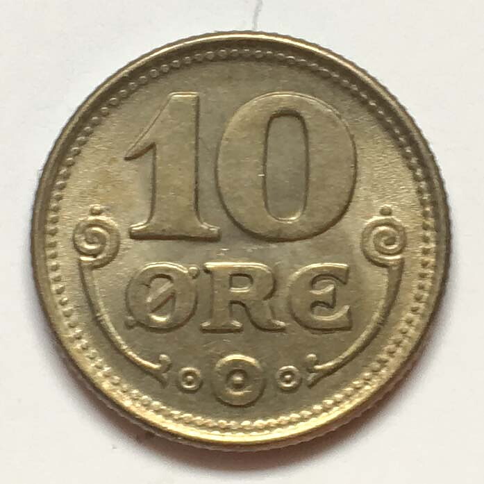 Danmark 10 öre 1922 1+/01