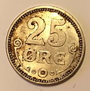 Danmark 25 öre 1916 god 01 patina