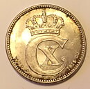 Danmark 25 öre 1916 god 01 patina