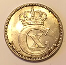 Danmark 25 öre 1916 god 01 patina
