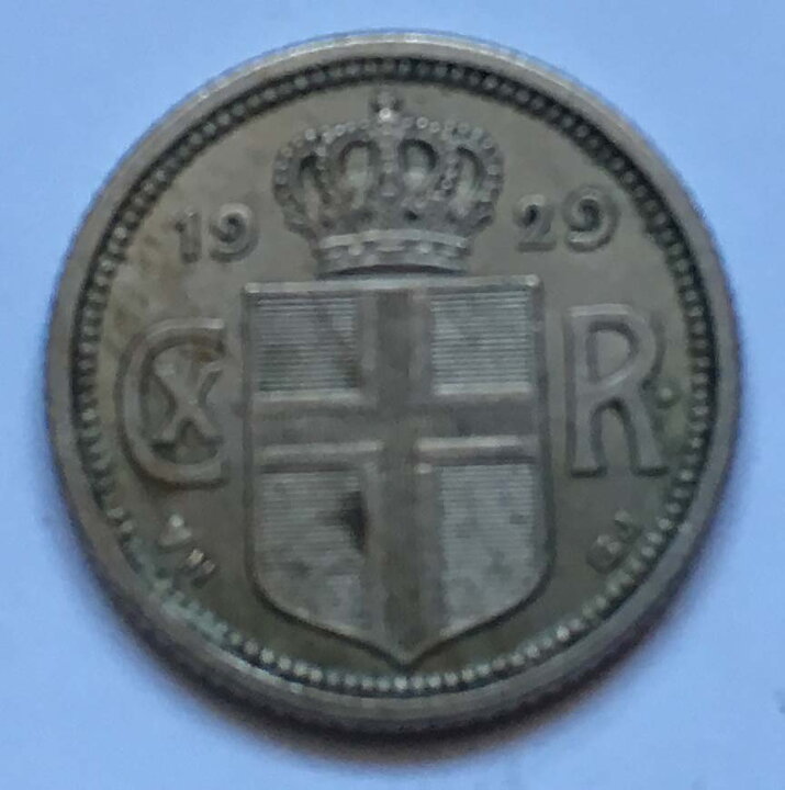 Island 10 aurar 1929 1+