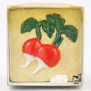 Madeleine Hillgrund (1990s) Quadratic Wall Plaque with Radish Relief 11 cm <with Box>