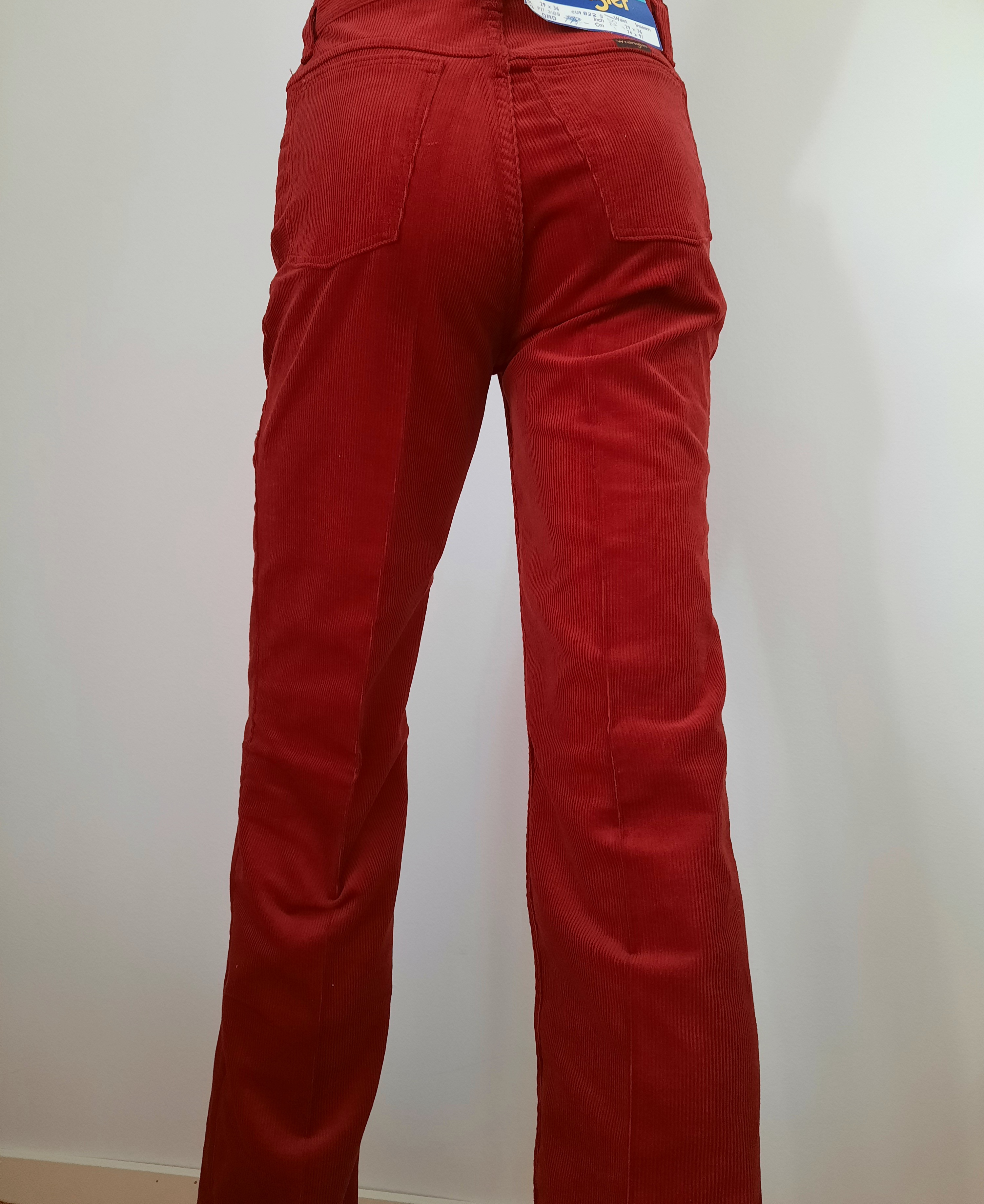 Wrangler 70-talsjeans vinröd manchester W29/L36, Vintage mint condition - 4