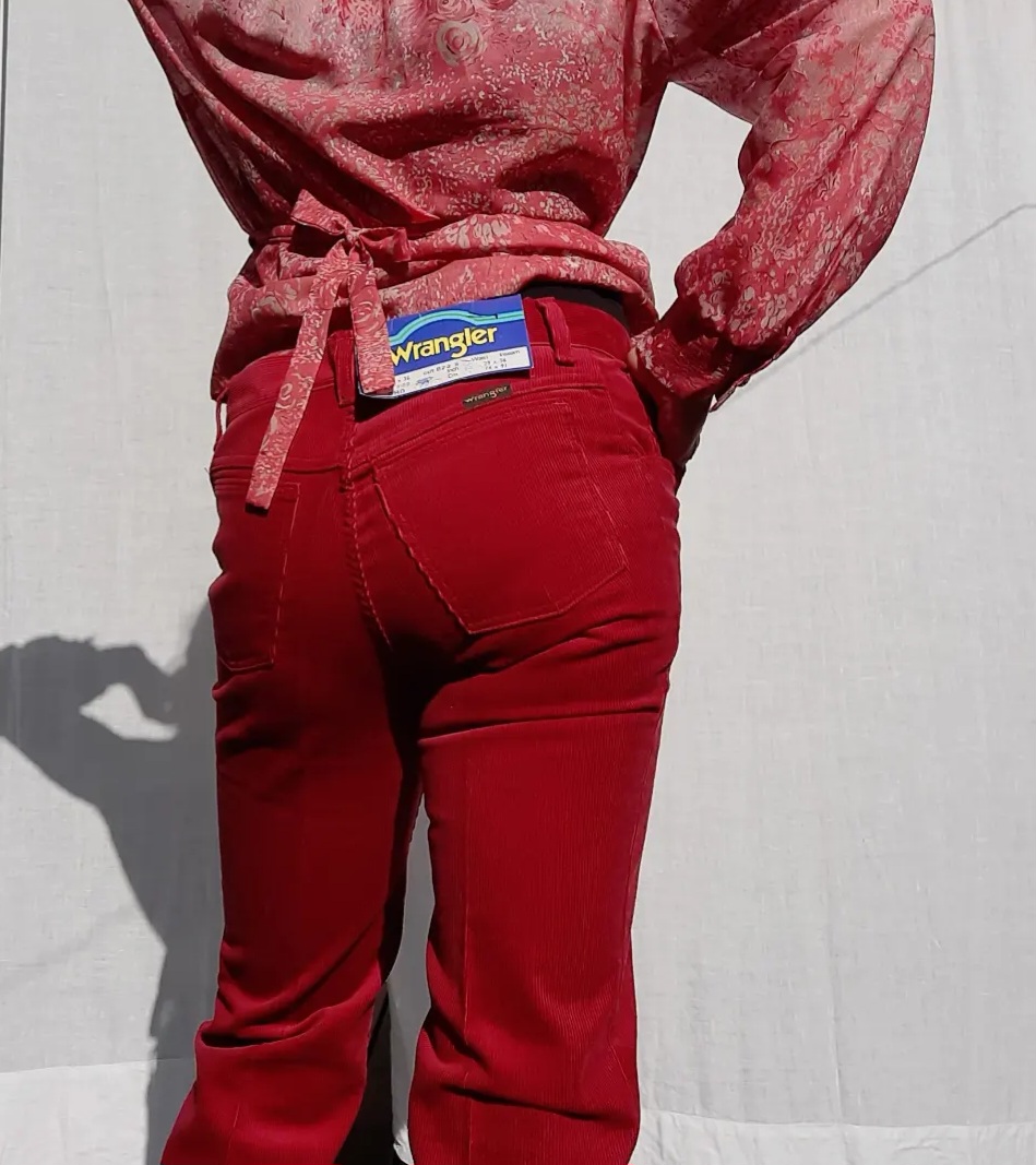 Wrangler 70-talsjeans vinröd manchester W29/L36, Vintage mint condition - 10