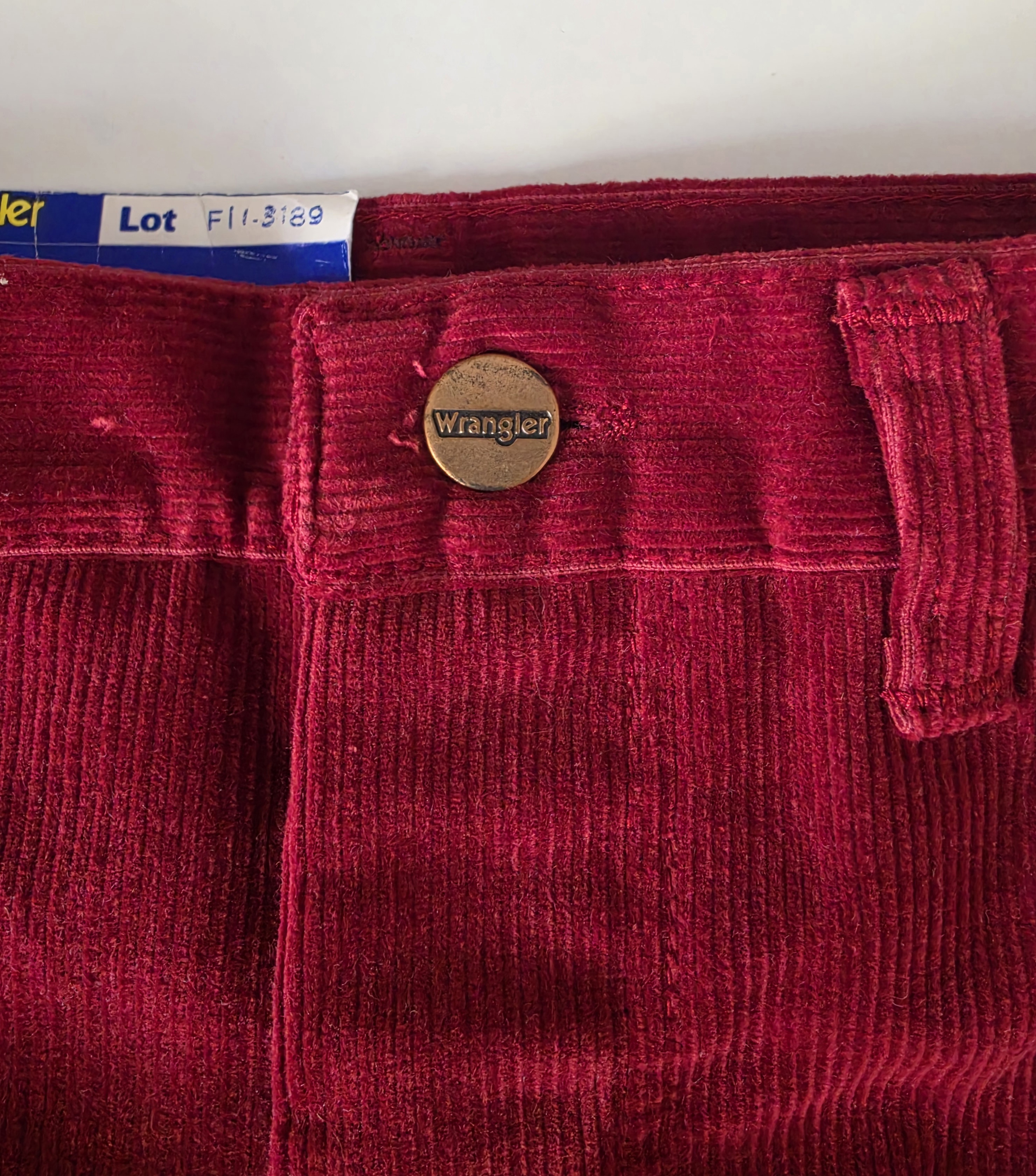 Wrangler 70-talsjeans vinröd manchester W29/L36, Vintage mint condition - 15