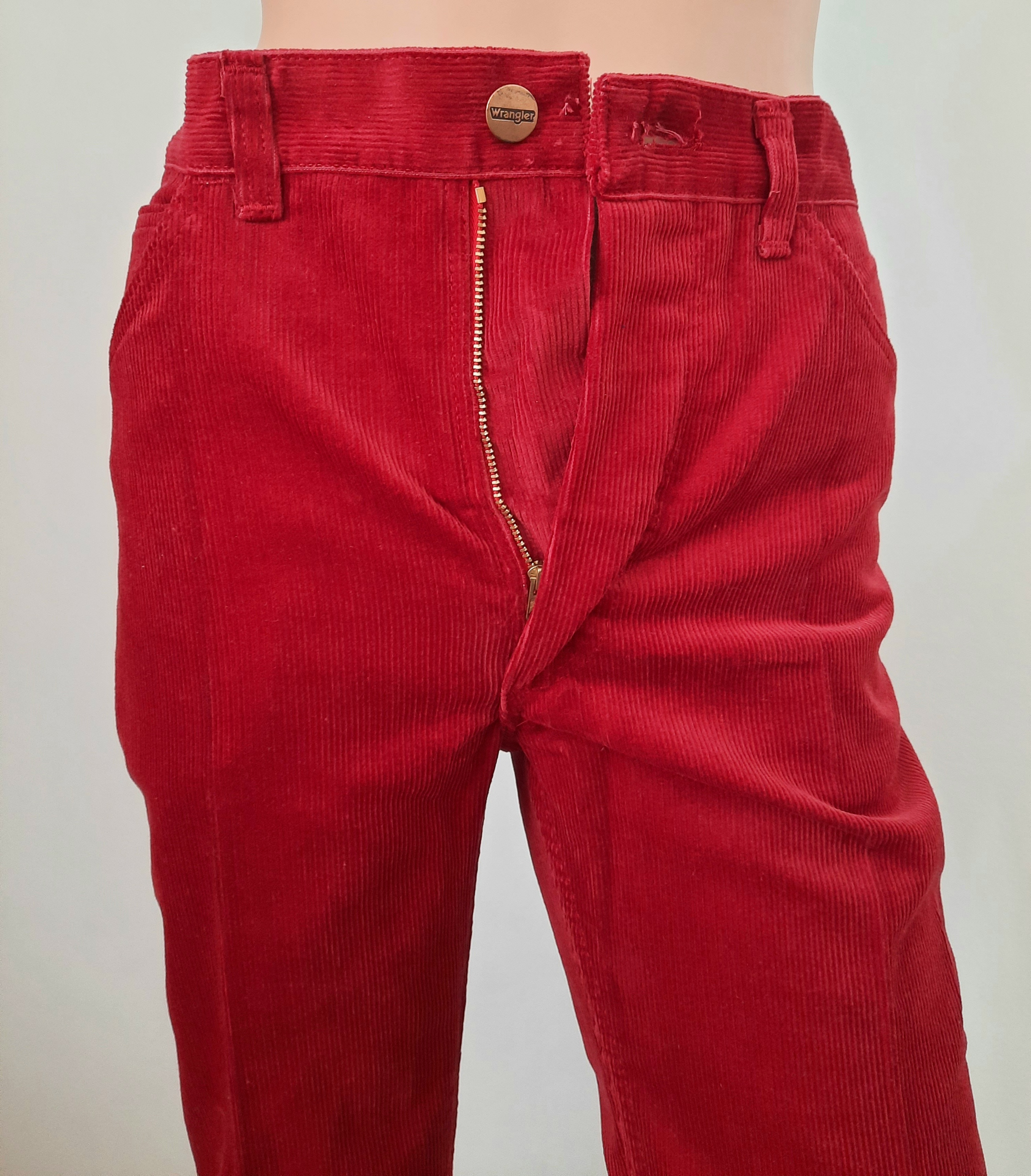 Wrangler 70-talsjeans vinröd manchester W29/L36, Vintage mint condition - 6