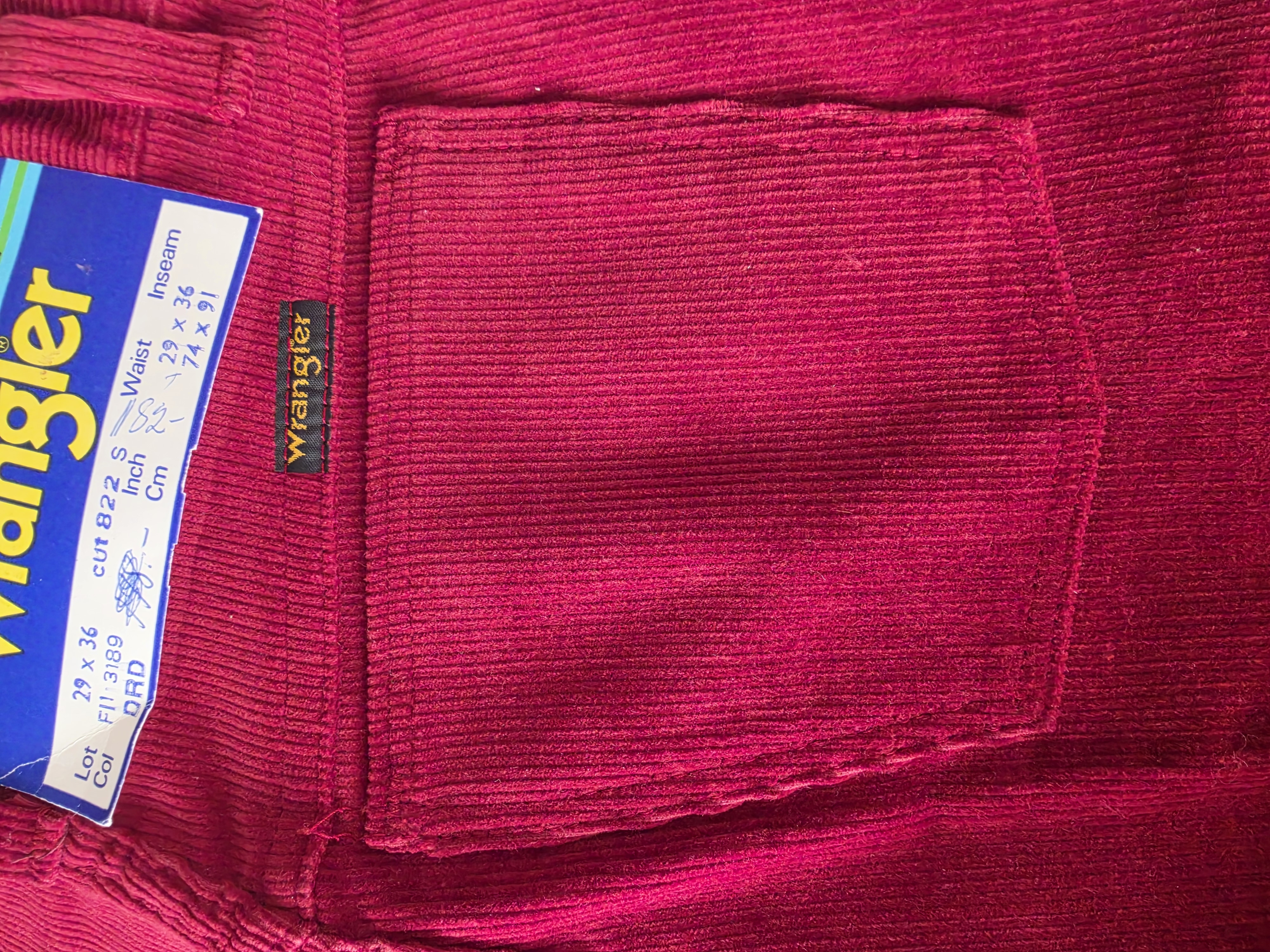 Wrangler 70-talsjeans vinröd manchester W29/L36, Vintage mint condition - 3