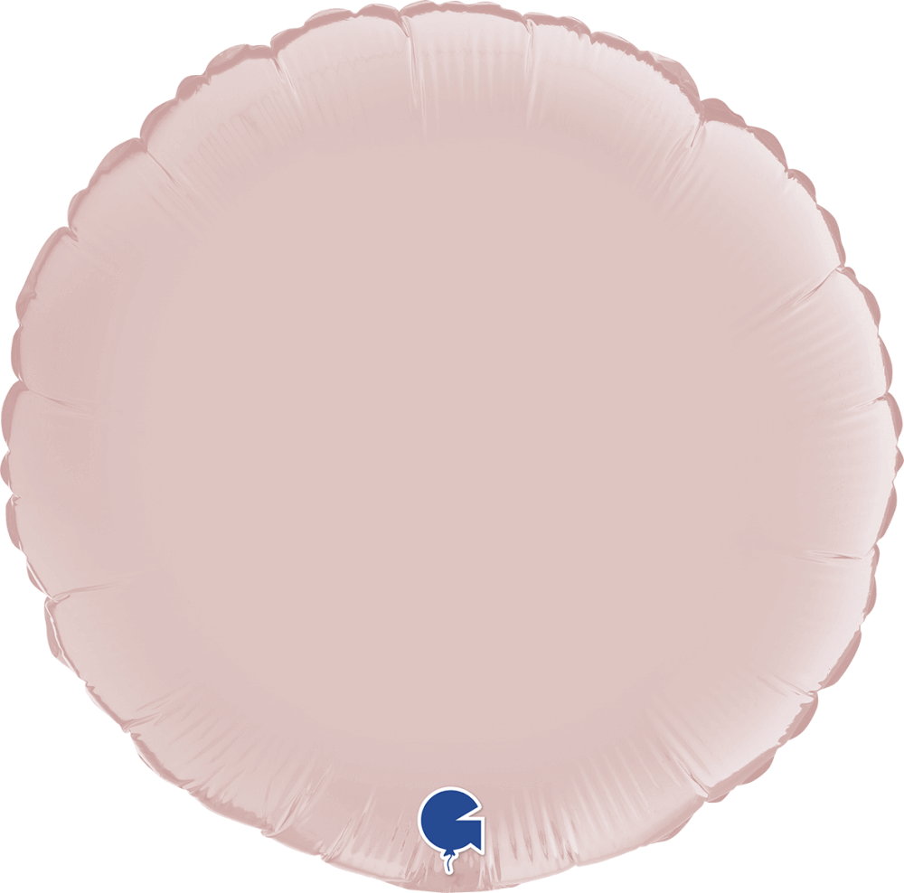 Folieballong Rund  Satin Pastell Ljusrosa 45 cm