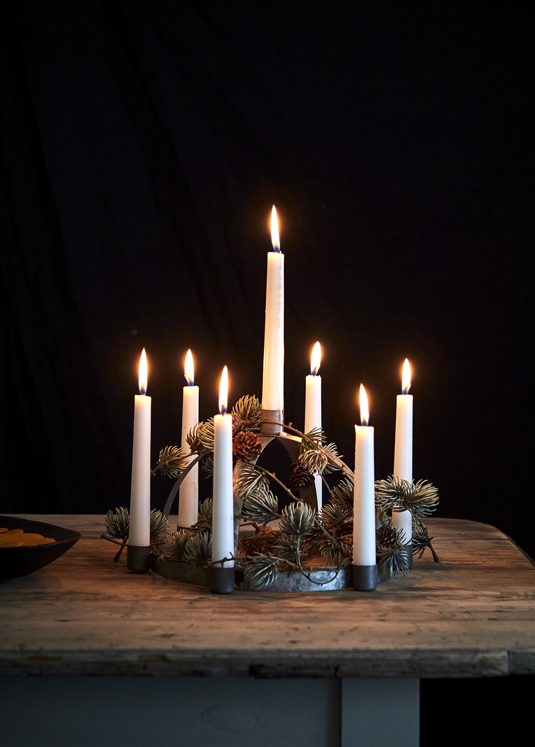 Lucia crown - Candlestick - Grey - 30x17 cm - 11