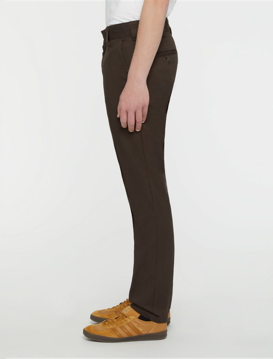 Dark Brown Textured Regular Fit Terry-Rayon Pant For Men