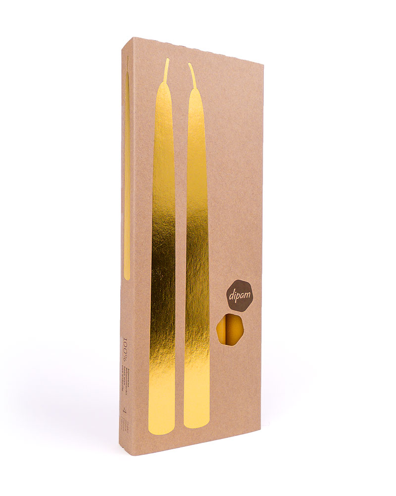 Dipam bivaxljus. 2,2 x 25cm. Presentförpackning med 4 st ljus. 6 x 4 förpackningar.