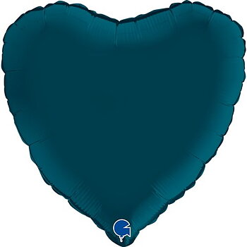 Folieballong Hjärta Satin Petrol 46 cm