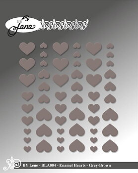 BY Lene Enamel Hearts -Grey-Brown 