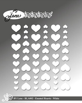 BY Lene Enamel Hearts -White