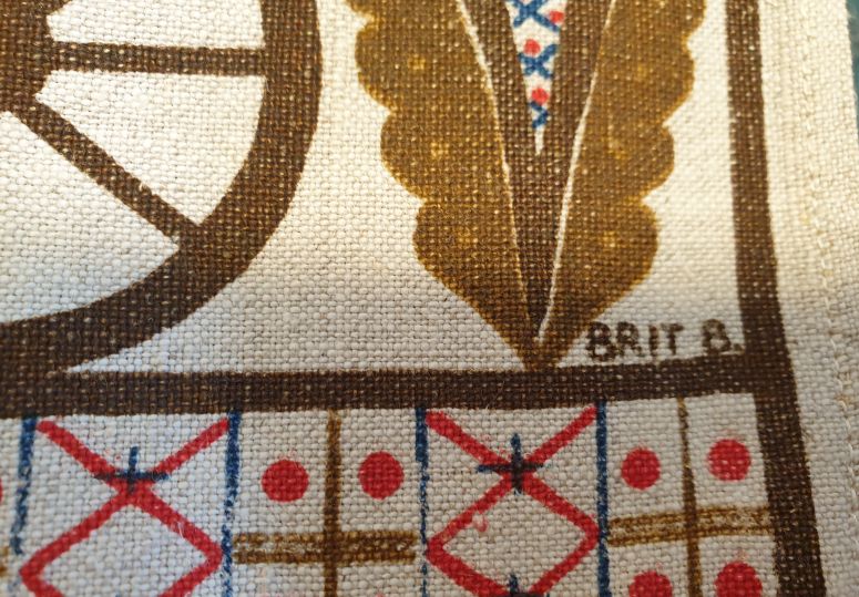 Brit Bredström textiltryck kurbits 1960-tal - 2