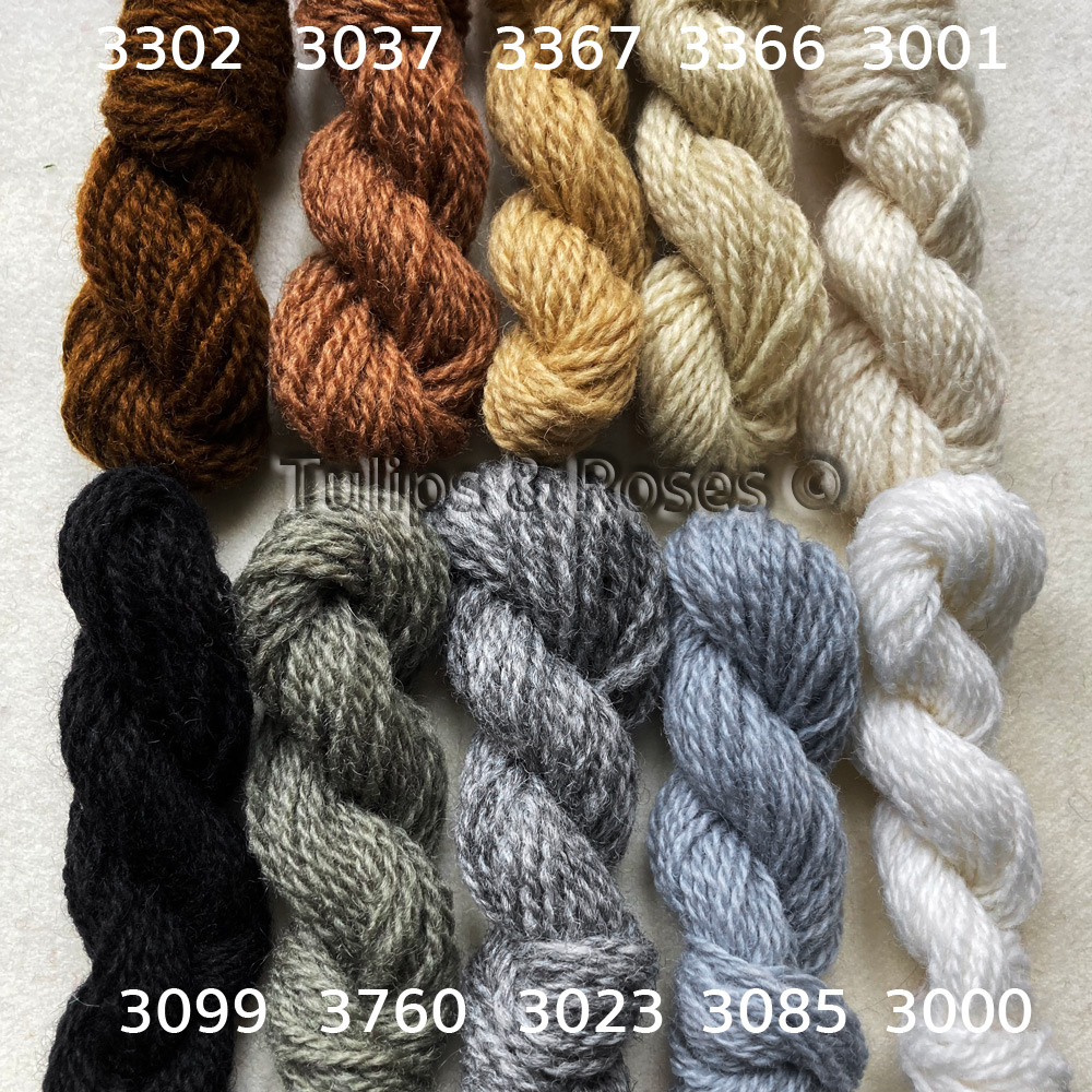 Tuna yllebroderigarn 6/2  Bruna, Svarta och Vita nyanser - 2